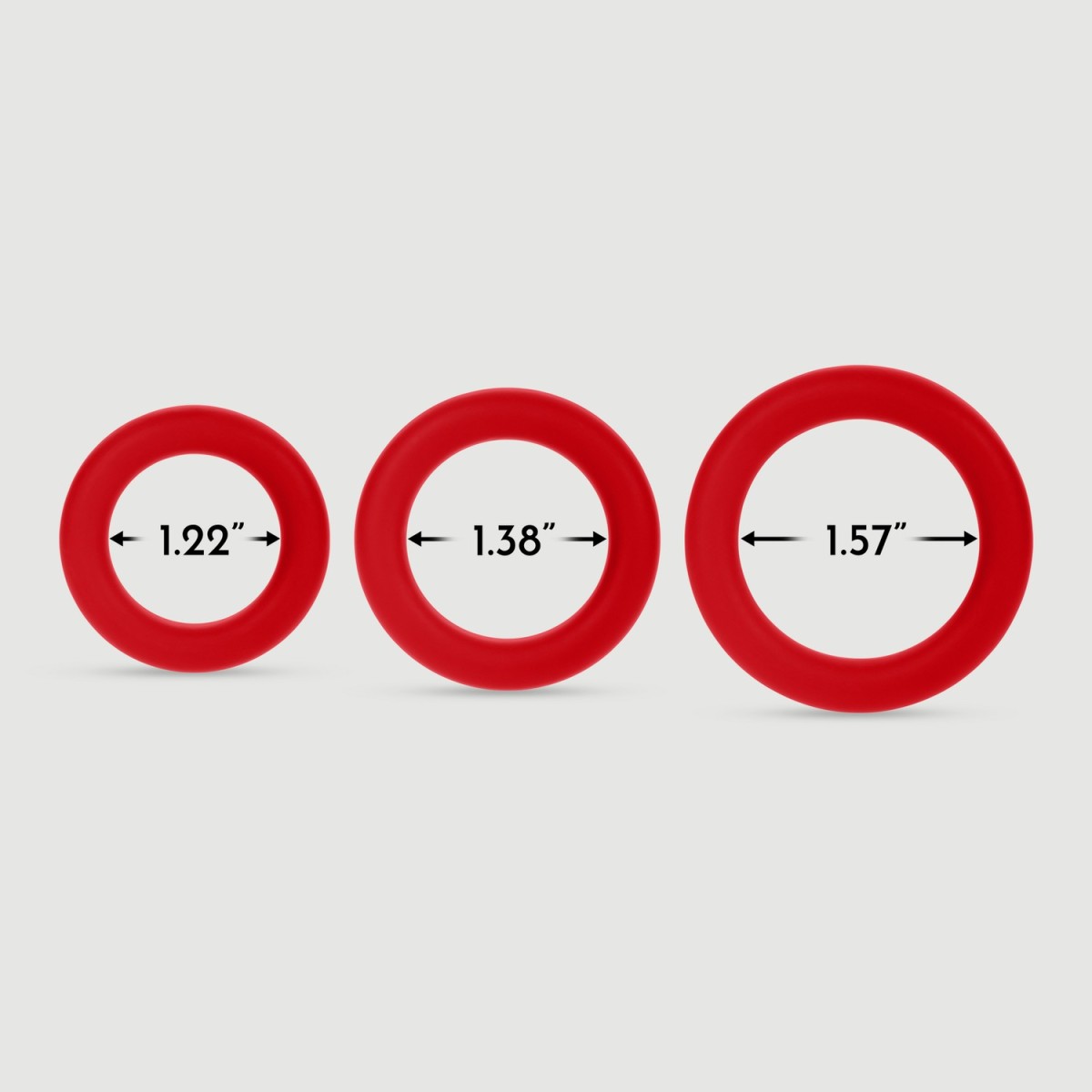 Forto F-61 3 Piece Liquid Silicone Cock Ring - Red by Sexopolis