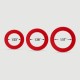 Forto F-61 3 Piece Liquid Silicone Cock Ring - Red by Sexopolis