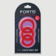 Forto F-61 3 Piece Liquid Silicone Cock Ring - Red by Sexopolis