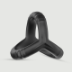 Triple Erector Soft Silicone Cock Ring - Black by Sexopolis