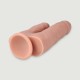 Dual Layer Silicone Double Ended Realistic Dildo with Suction Cup 22 cm - Flesh by Sexopolis