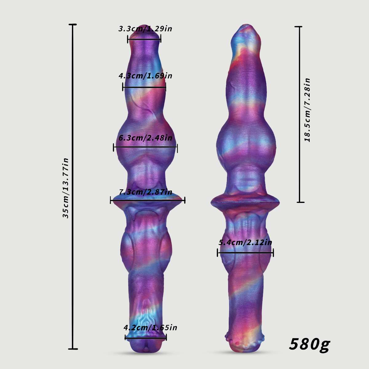 Διπλό Monster Dildo Σιλικόνης Με Δύο Όψεις Two Sided Silicone Monster Double Dildo 35 x 6,4 cm - Πολύχρωμο by Sexopolis
