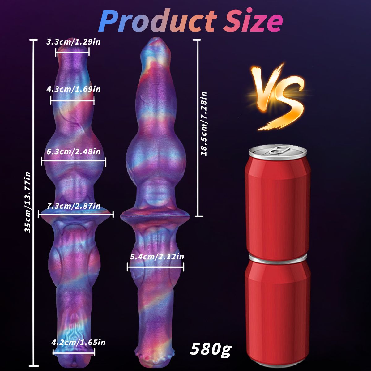 Διπλό Monster Dildo Σιλικόνης Με Δύο Όψεις Two Sided Silicone Monster Double Dildo 35 x 6,4 cm - Πολύχρωμο by Sexopolis