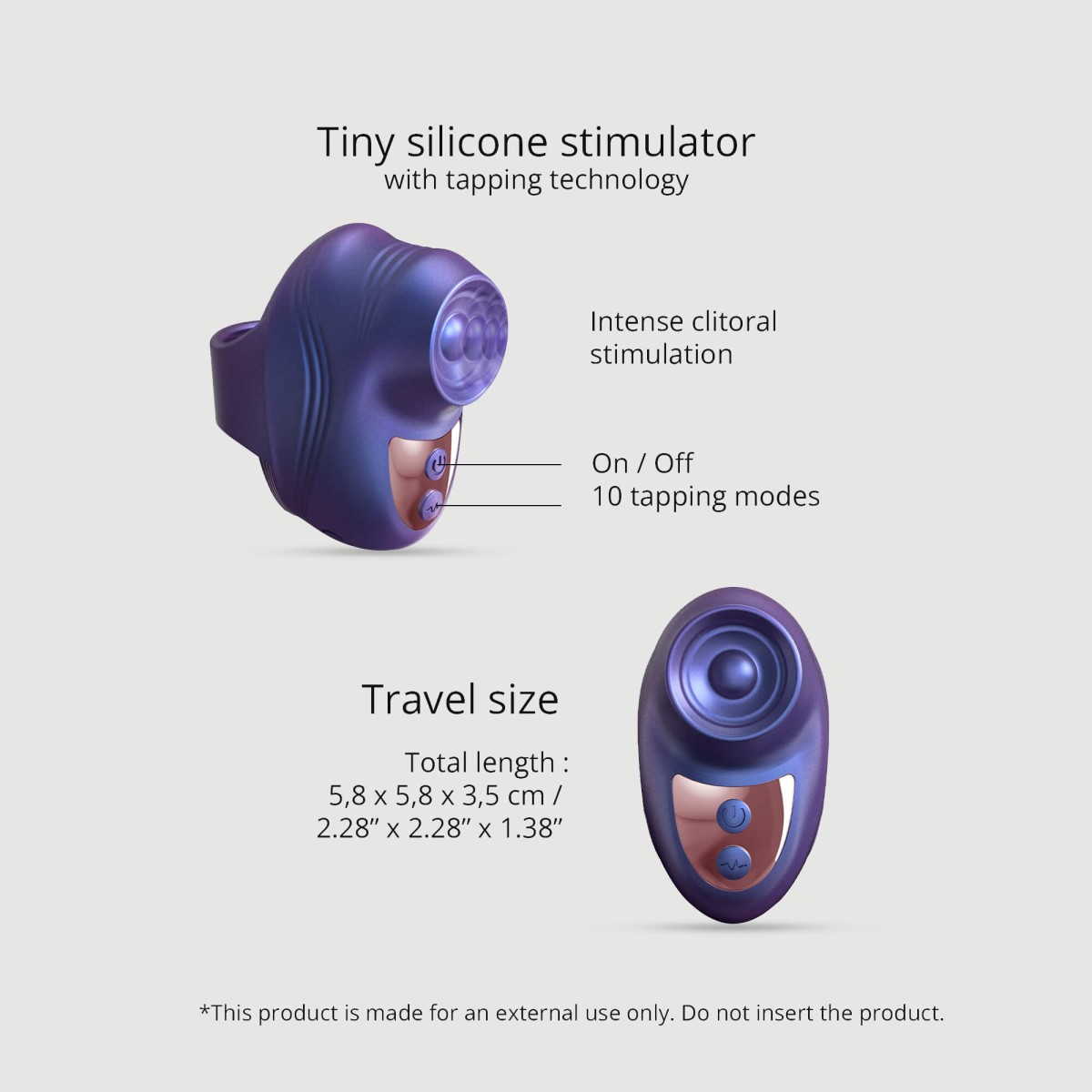 Kisscool Silicone Tapping Finger Vibrator - Purple by Sexopolis