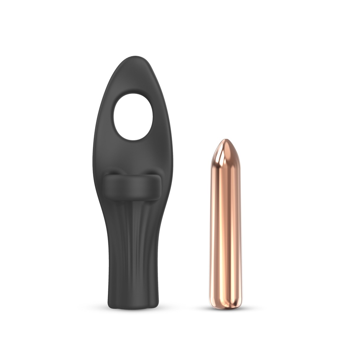 Tickle Me Finger Vibrator with Silicone Sleeve - Black by Sexopolis