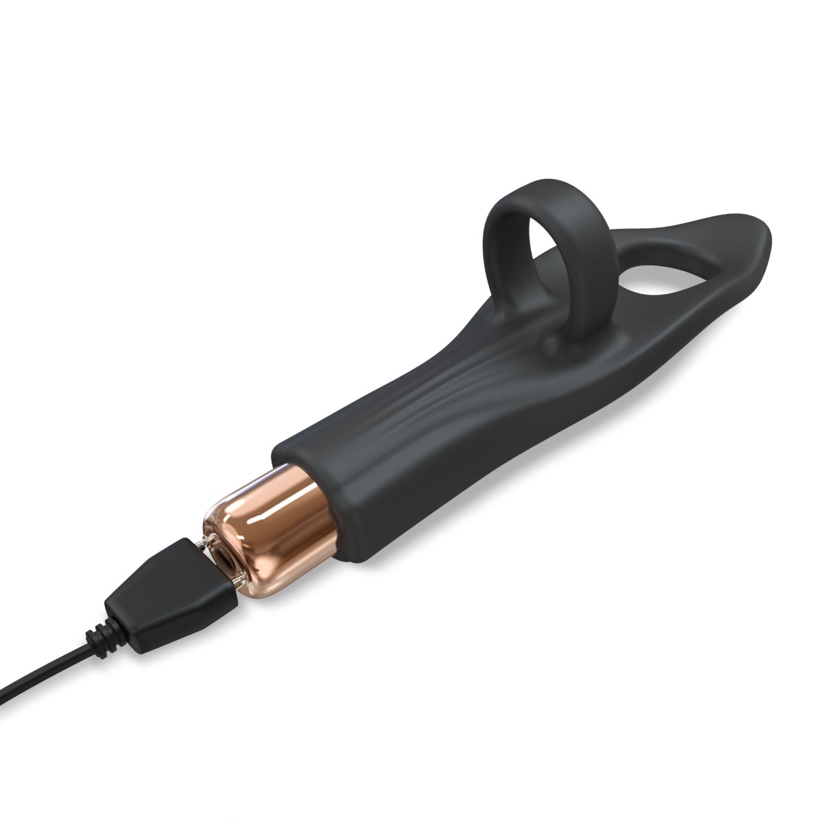 Tickle Me Finger Vibrator with Silicone Sleeve - Black by Sexopolis