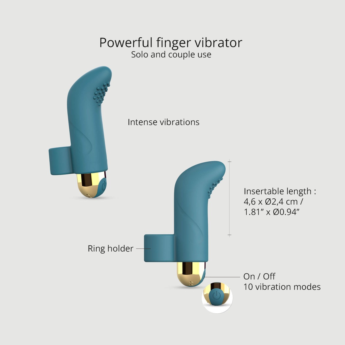 Touch Me Silicone Finger Vibrator - Green by Sexopolis