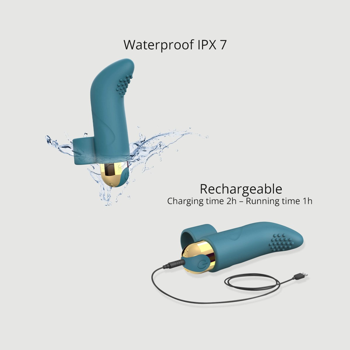 Touch Me Silicone Finger Vibrator - Green by Sexopolis