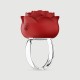 Liquid Silicone Luxury Rose Ring Finger Vibrator - Red by Sexopolis