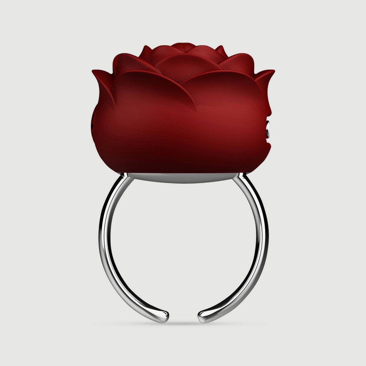 Liquid Silicone Luxury Rose Ring Finger Vibrator - Red by Sexopolis