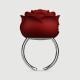 Liquid Silicone Luxury Rose Ring Finger Vibrator - Red by Sexopolis