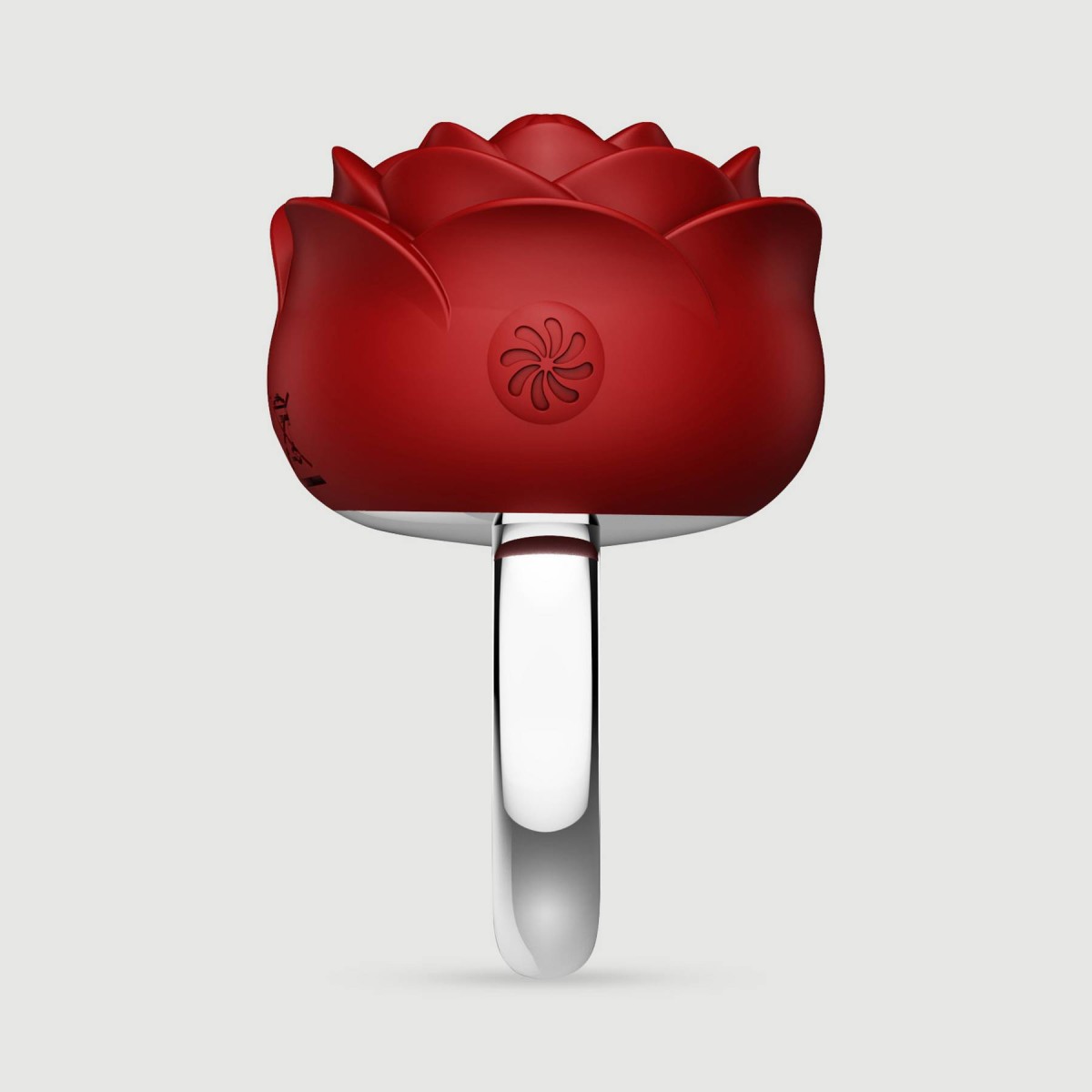 Liquid Silicone Luxury Rose Ring Finger Vibrator - Red by Sexopolis