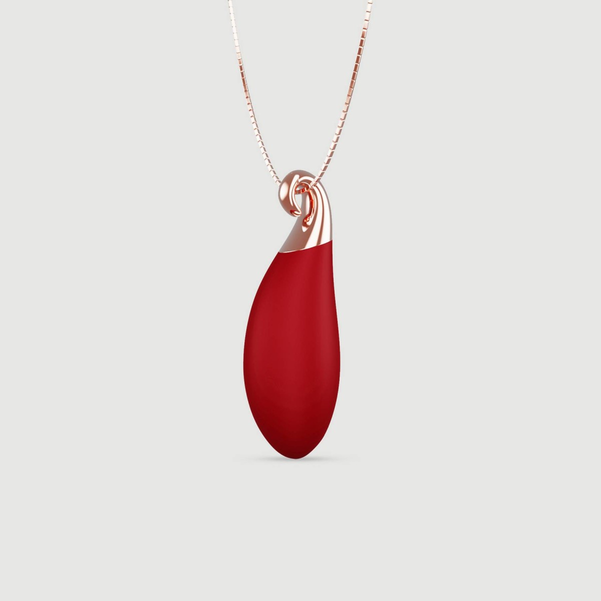Liquid Silicone Luxury Rose Necklace Mini Vibrator - Red by Sexopolis