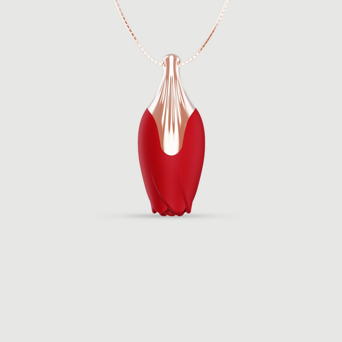 Liquid Silicone Luxury Rose Necklace Mini Vibrator - Κόκκινος by Sexopolis