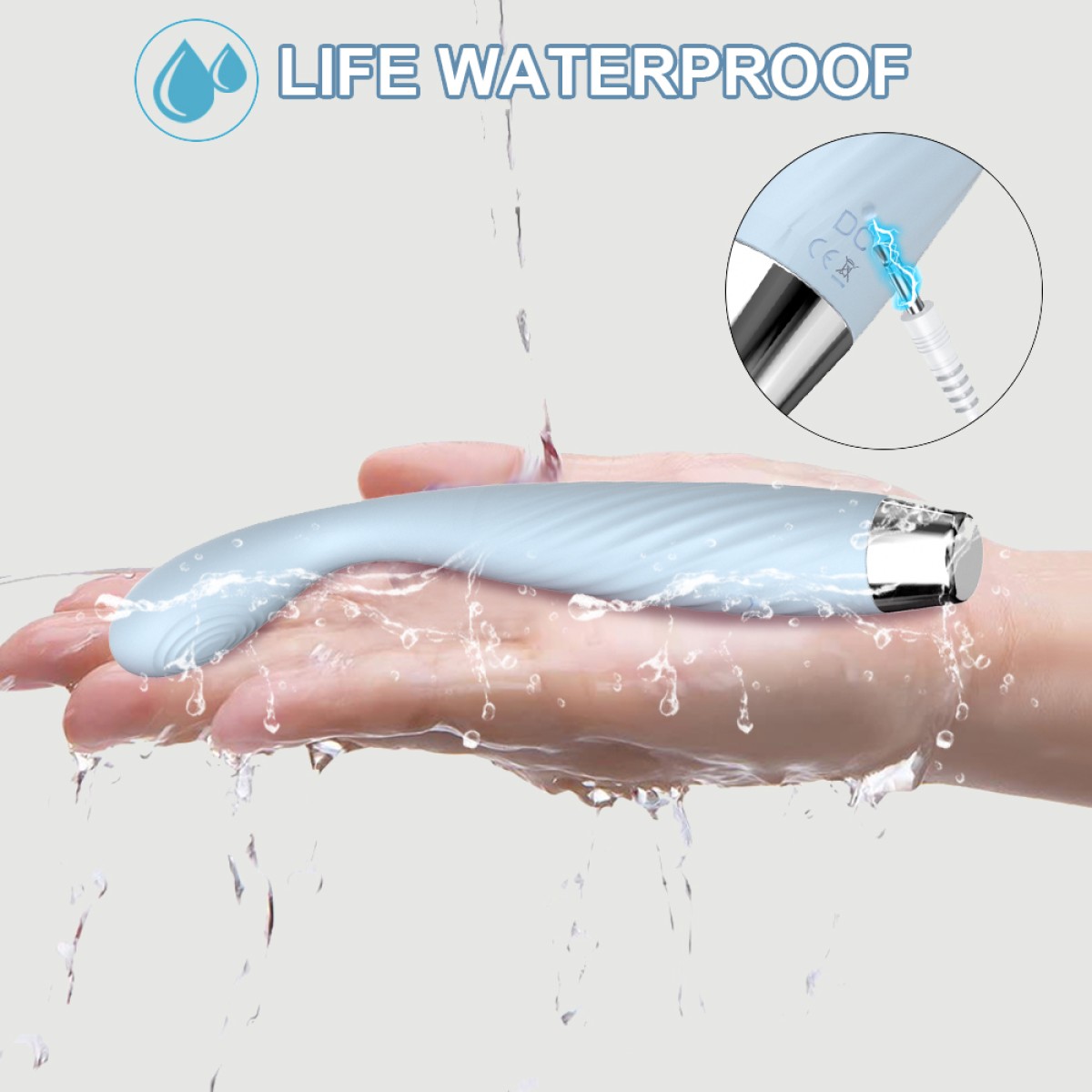 Epona Heating Slim Silicone 7 Function G-Spot Vibrator - Light Blue by Sexopolis