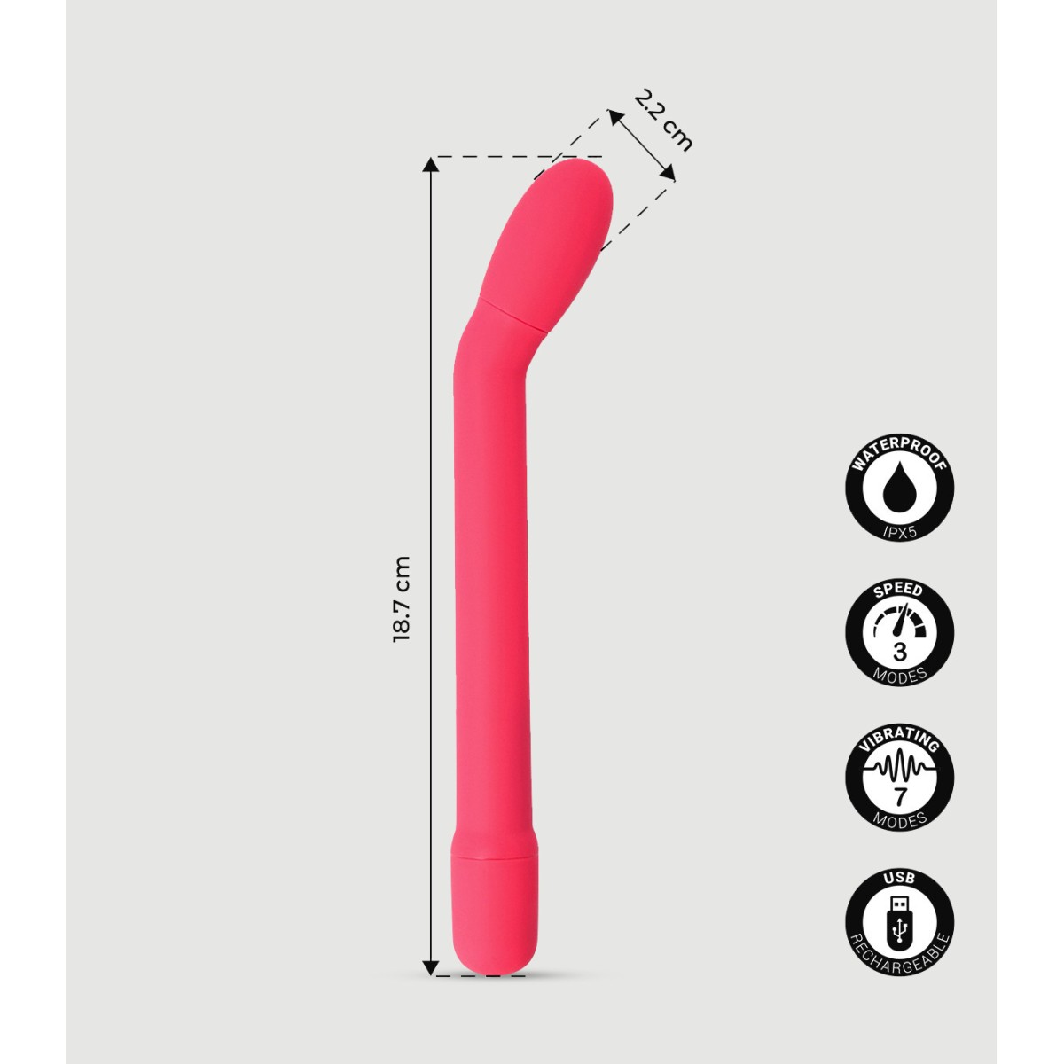 Caress G-Spot Basic Vibrator - Pink by Sexopolis