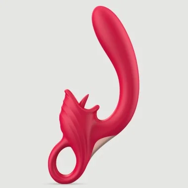 My Ultra Licking Buddy Silicone Rabbit G-Spot Vibrator With Clitoral Tongue - Red