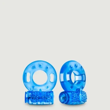 Stay Hard Vibrating Cock Rings Set - Blue