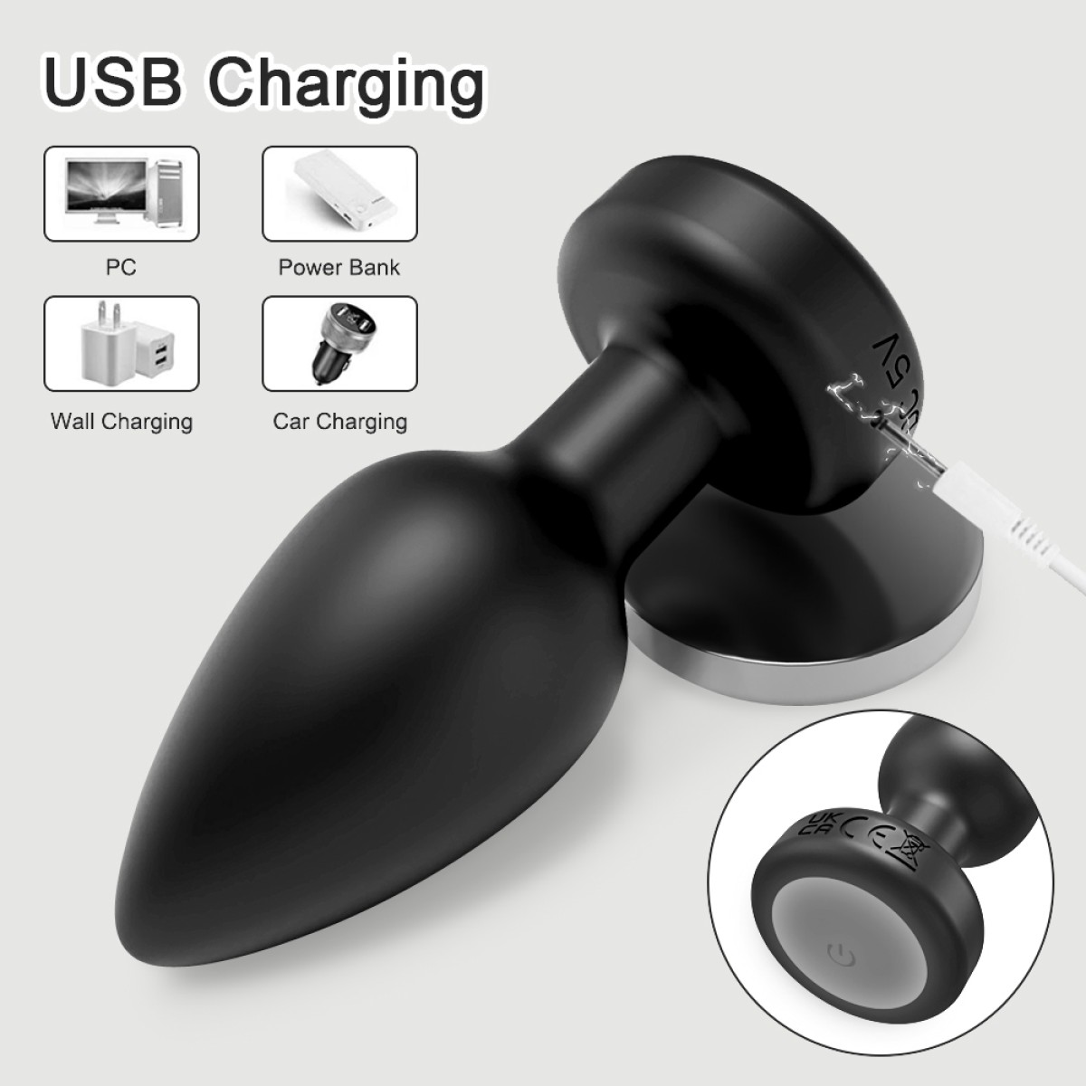 Luna App Controlled Silicone LED Lighting Vibrating Butt Plug - Black by Sexopolis