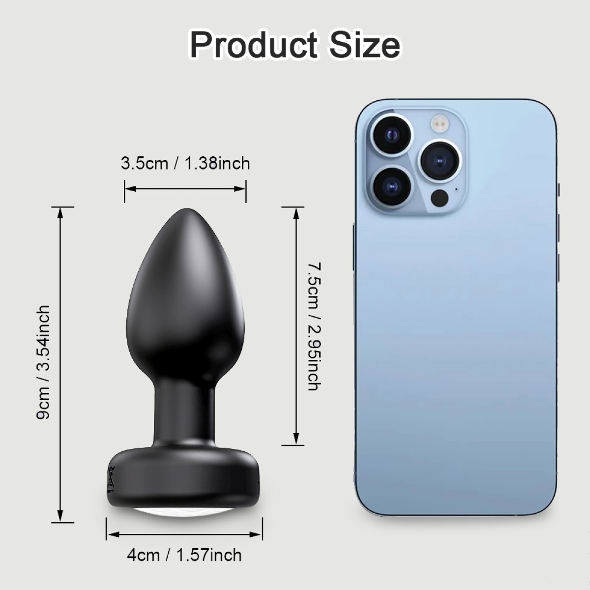 Luna App Controlled Silicone LED Lighting Vibrating Butt Plug - Black by Sexopolis