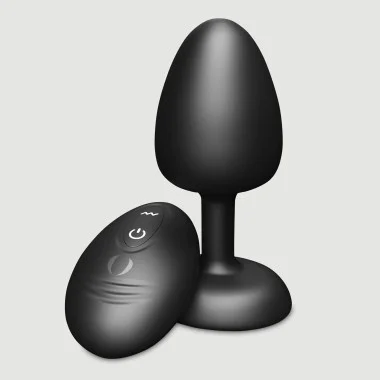 Geisha Remote Controlled Silicone Vibrating Infinite Butt Plug Large - Black