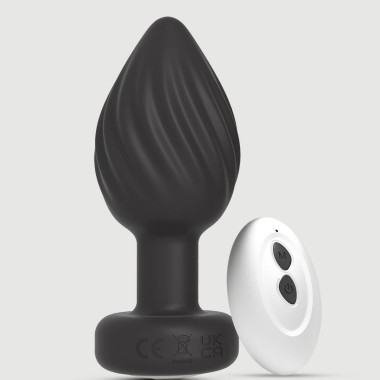 Ασύρματη Δονούμενη Σφήνα Σιλικόνης Με Κυματιστή Επιφάνεια My Anal Wave Remote Controlled Silicone Vibrating Butt Plug Small - Μαύρη