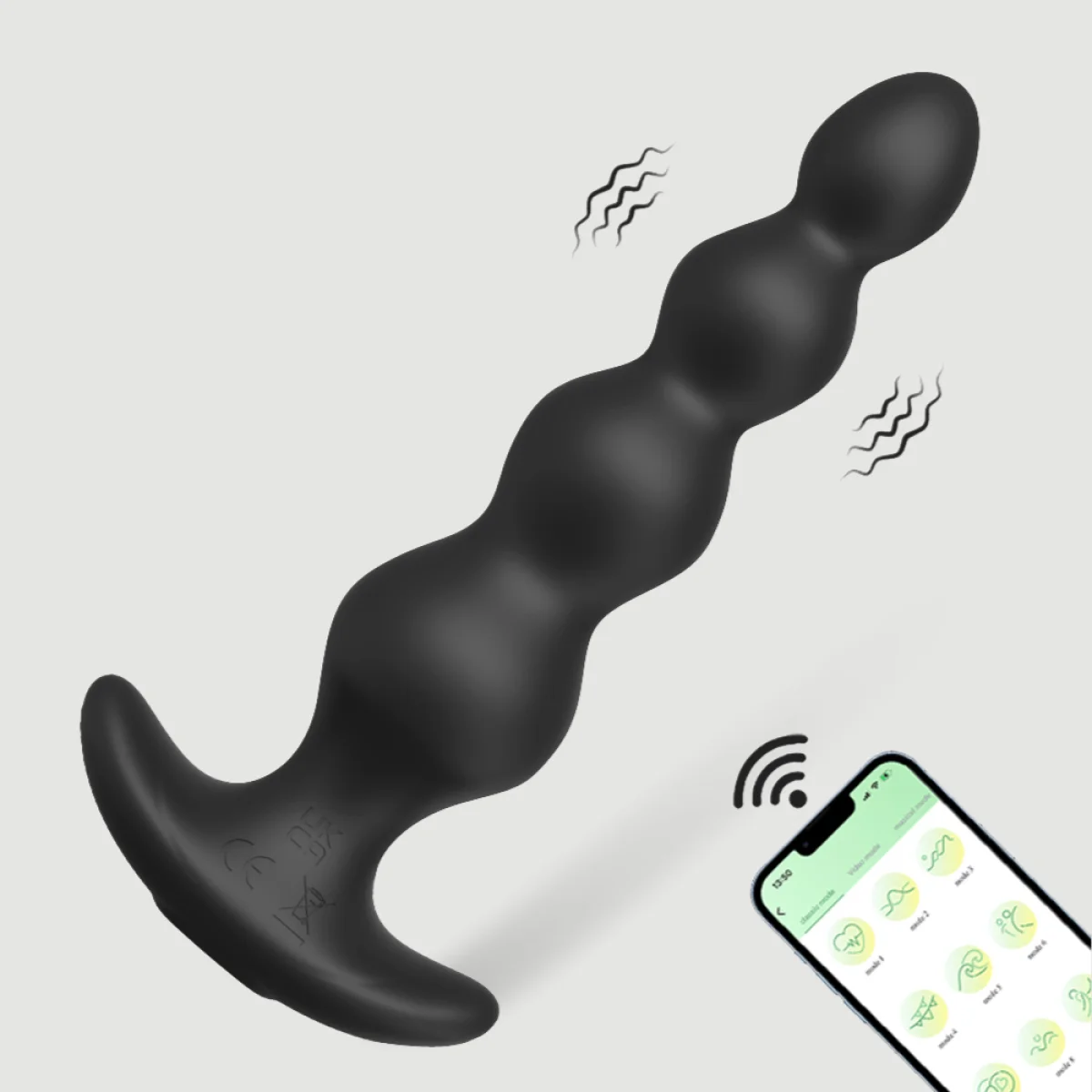 Δονούμενες Πρωκτικές Χάντρες Σιλικόνης με Application Axel App Controlled Silicone VIbrating Anal Beads - Μαύρες by Sexopolis