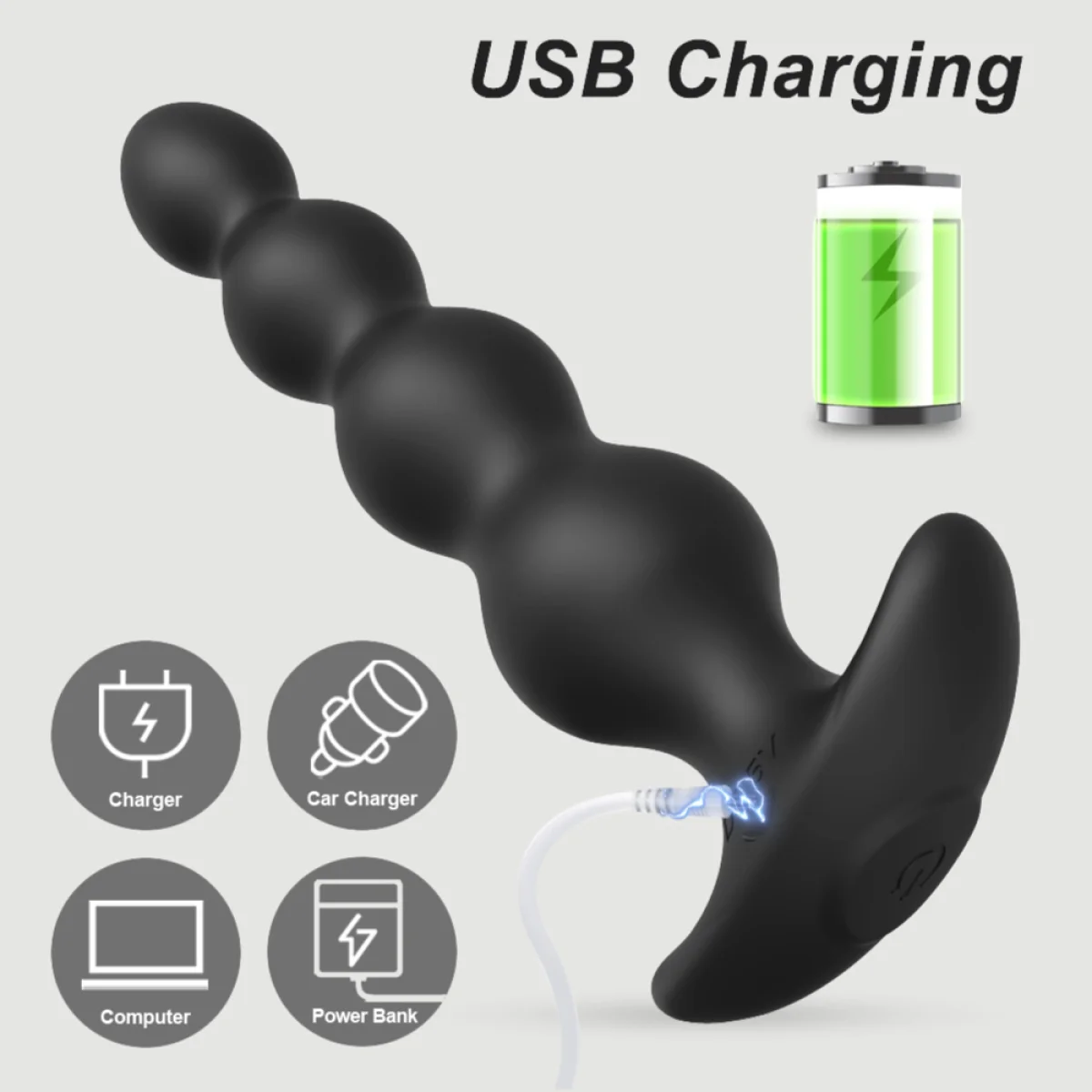 Δονούμενες Πρωκτικές Χάντρες Σιλικόνης με Application Axel App Controlled Silicone VIbrating Anal Beads - Μαύρες by Sexopolis