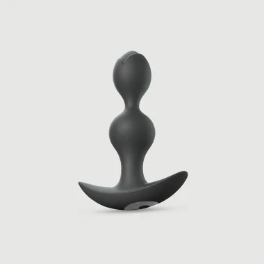 Δονούμενη Πρωκτική Σφήνα Σιλικόνης Twinny Bud Vibrating Butt Plug - Μαύρη