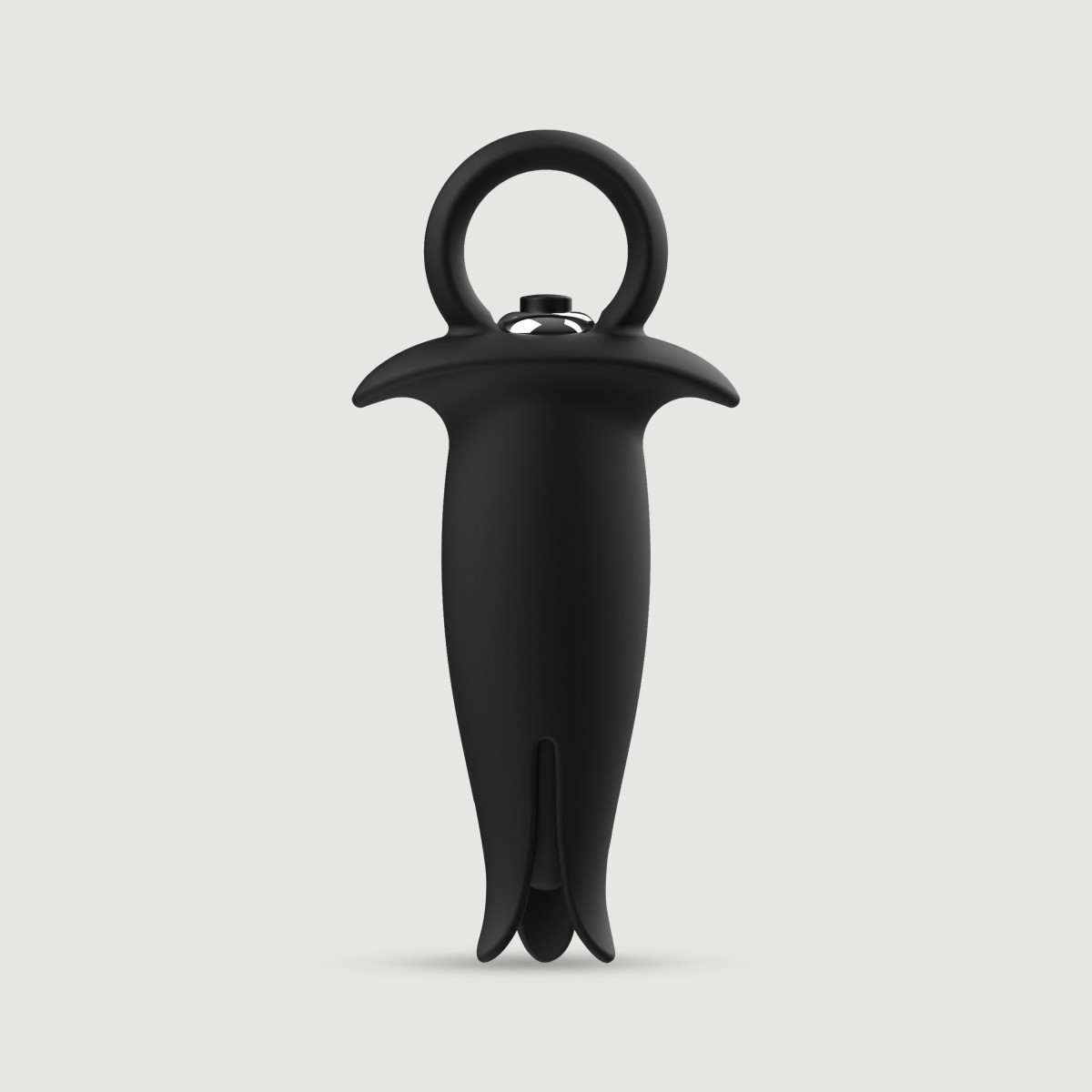 Tickling Silicone Vibrating Butt Plug With Handle - Black by Sexopolis