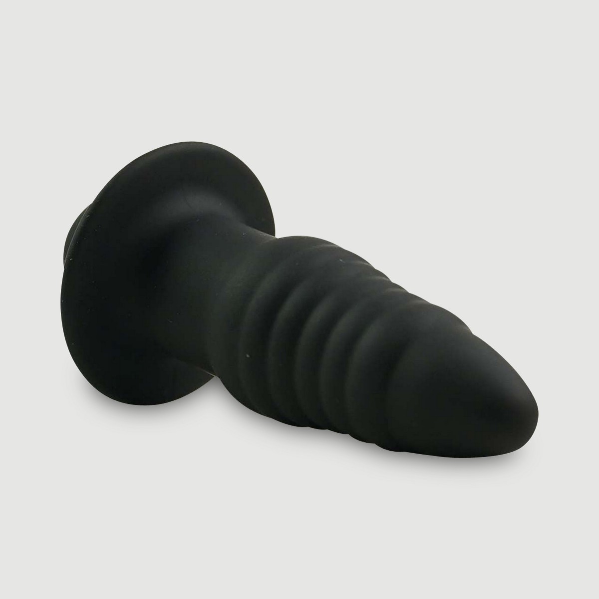 Δονούμενη Σφήνα Σιλικόνης με Ραβδώσεις Anal Beginners Small Ribbed Vibrating Silicone Butt Plug No.2 - Μαύρη by Sexopolis