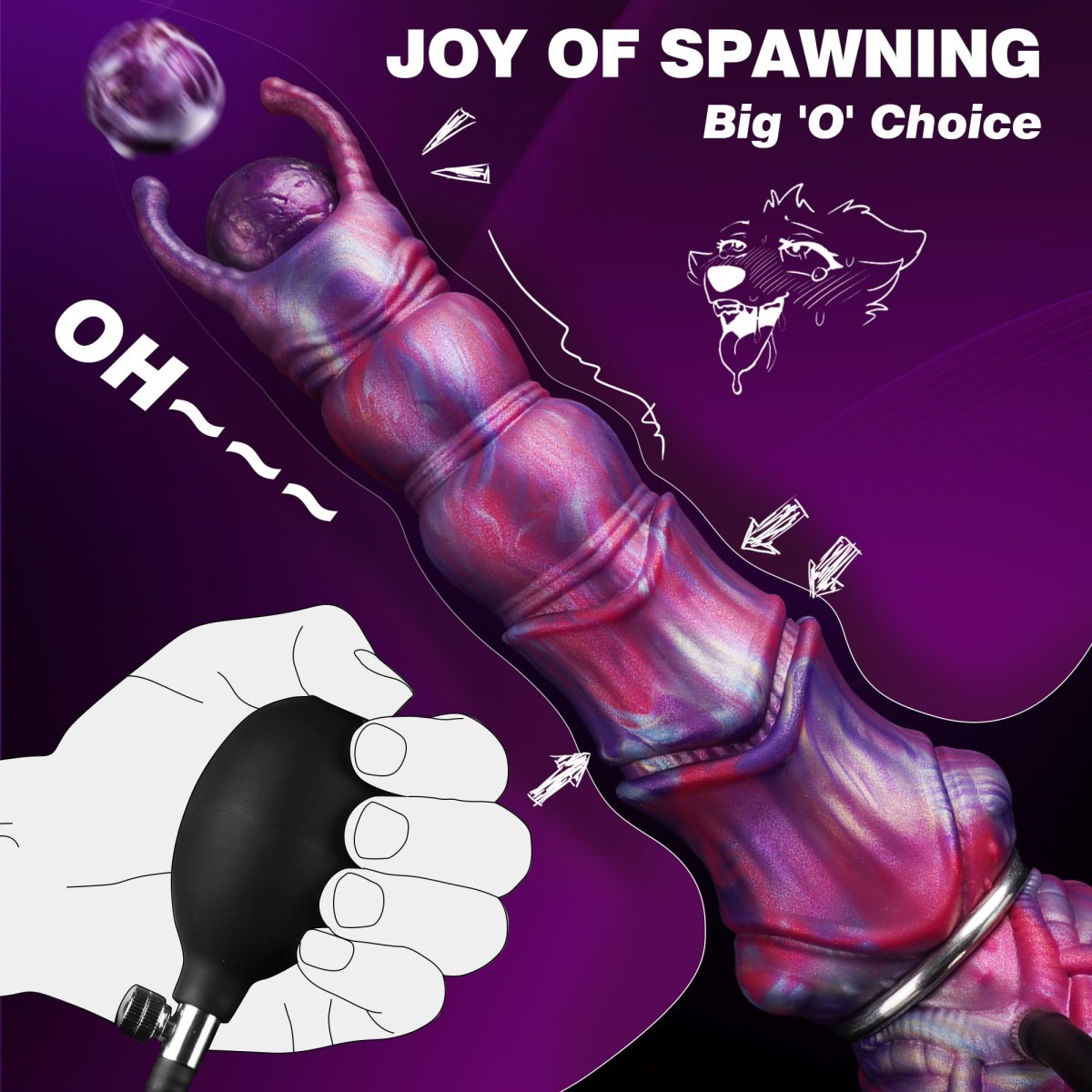 Dragon Ovipositor Silicone Dildo With Suction Cup - Purple by Sexopolis