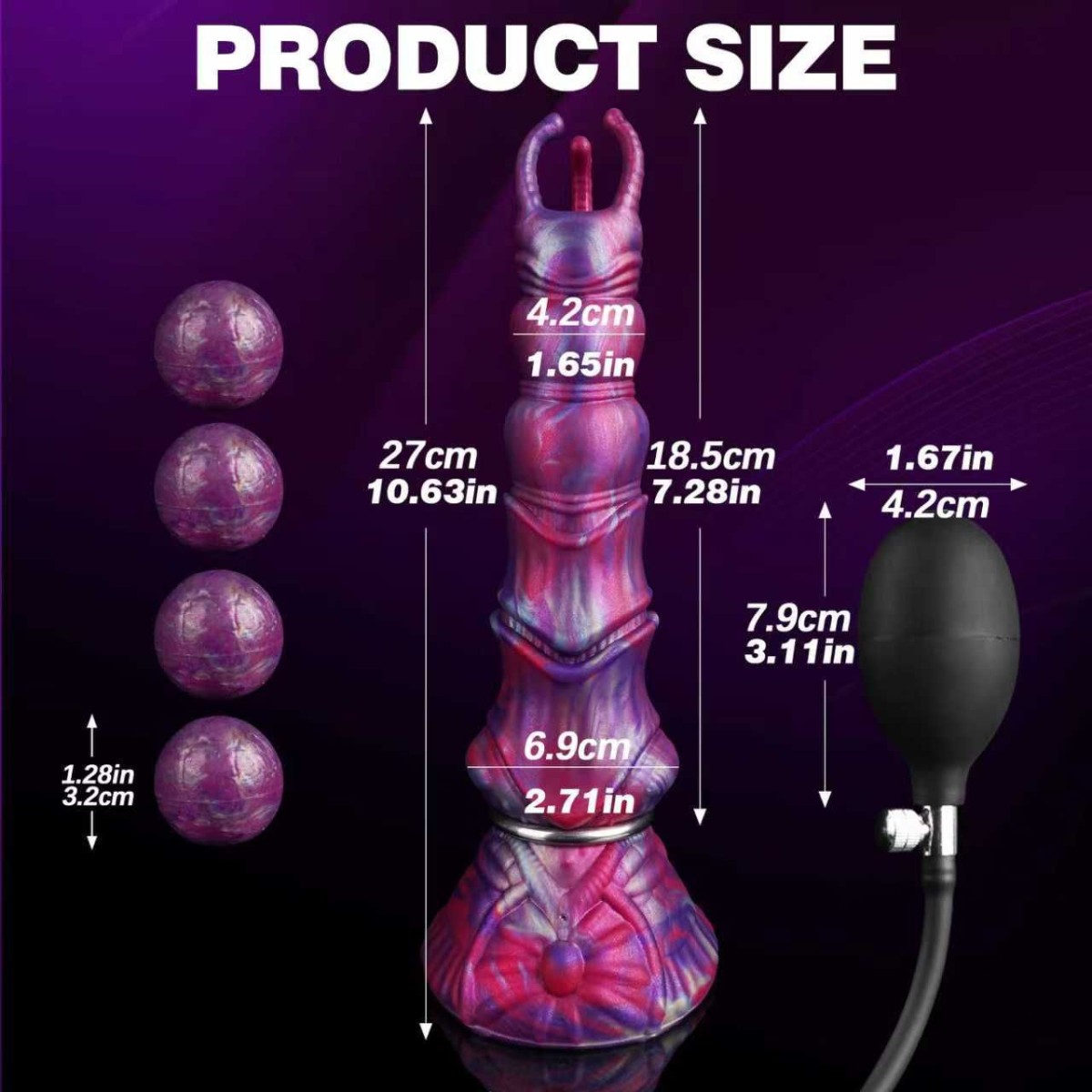 Dragon Ovipositor Silicone Dildo With Suction Cup - Purple by Sexopolis