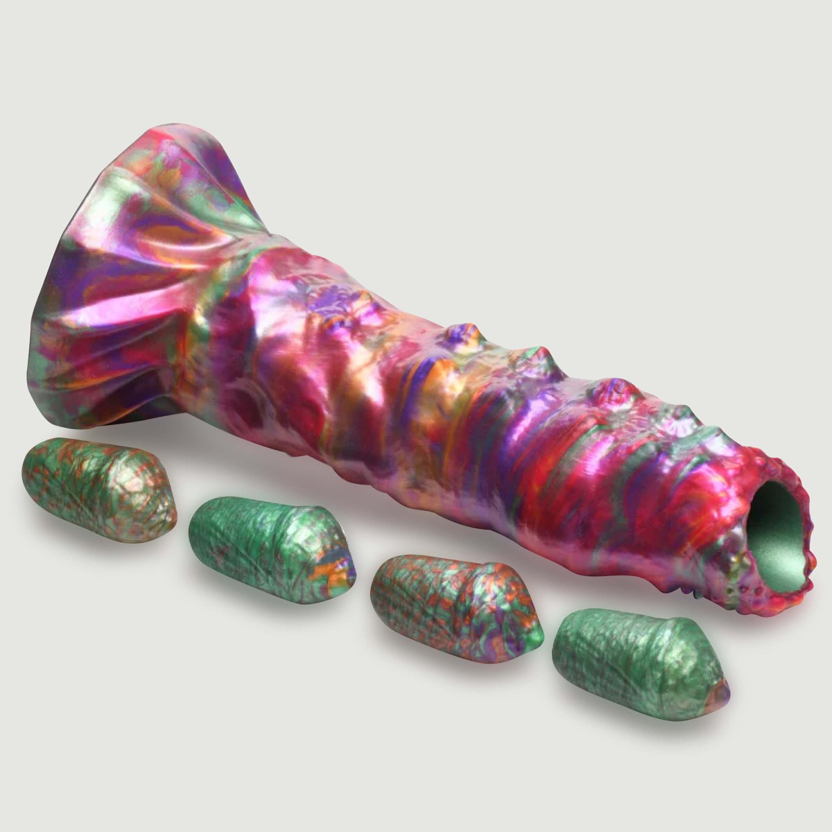 Ovipositor Larva Silicone Dildo with Eggs - Multicolour by Sexopolis