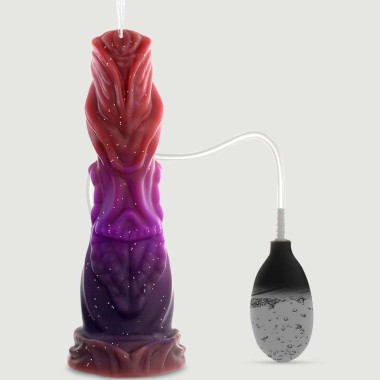 Dildo Σιλικόνης Με Εκσπερμάτιση & Βεντούζα Horse Silicone Squirting Dildo With Suction Cup 23 x 5,7 cm - Πολύχρωμο