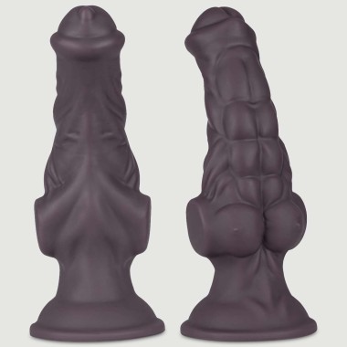 Dildo Σιλικόνης Με Six Pack & Βεντούζα The Gym Bro Curved Silicone Dildo With Suction Cup 20,5 x 7,1 cm - Καφέ