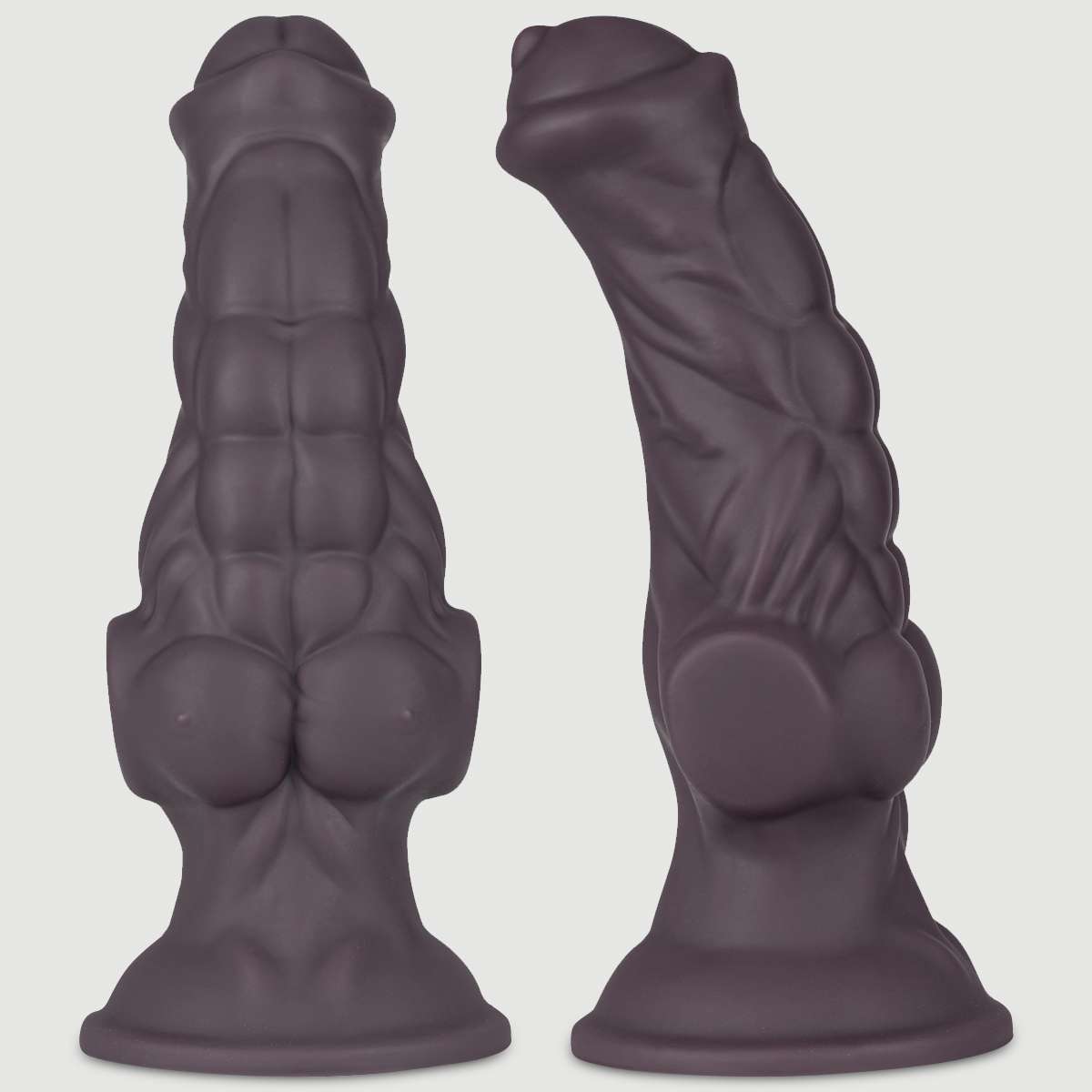 Dildo Σιλικόνης Με Six Pack & Βεντούζα The Gym Bro Curved Silicone Dildo With Suction Cup 20,5 x 7,1 cm - Καφέ by Sexopolis