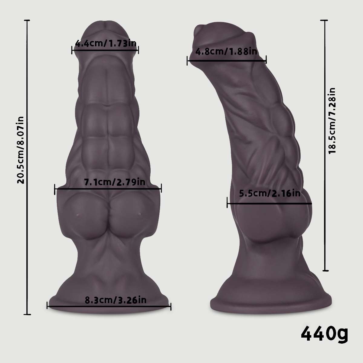 Dildo Σιλικόνης Με Six Pack & Βεντούζα The Gym Bro Curved Silicone Dildo With Suction Cup 20,5 x 7,1 cm - Καφέ by Sexopolis