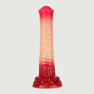 Dildo Σιλικόνης Πέος Ελέφαντα με Ραβδώσεις & Βεντούζα Trempix Elephant Silicone Dick with Suction Cup 22 x 5,5 cm - Κόκκινο