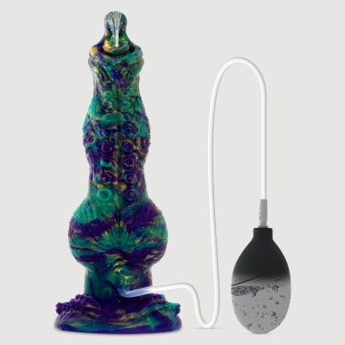 Dildo Σιλικόνης Που Εκσπερματίζει Με Διογκωμένο Κεφάλι Monster Silicone Ejaculating Dildo With Protruded Tip - Πράσινο