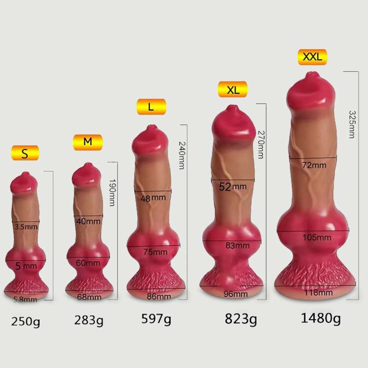 Dildo Σκύλου Από Σιλικόνη Με Βεντούζα Doggy Style X-Large Silicone Dildo With Suction Cup 27 cm - Φυσικό Χρώμα by Sexopolis