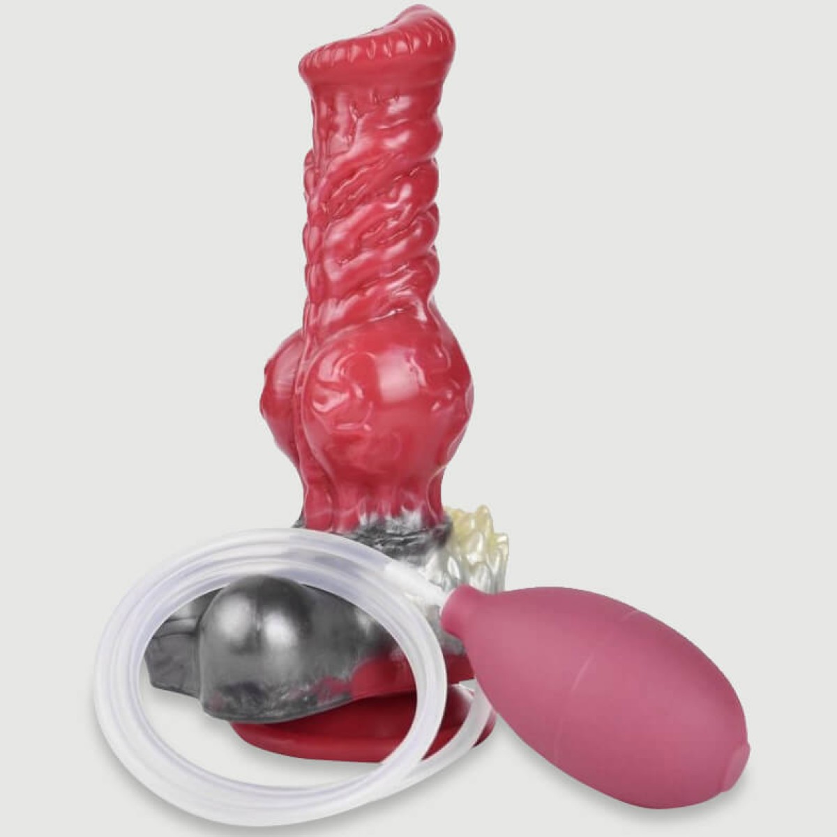 Dildo Σκύλου Σιλικόνης Με Ραβδώσεις & Εκσπερμάτιση The Furry Silicone Dildo With Ejaculation & Suction Cup 16 x 6 cm - Κόκκινο by Sexopolis