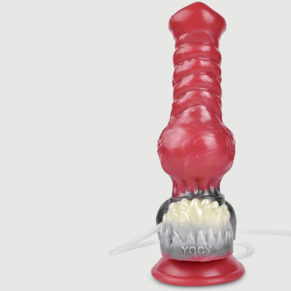 Dildo Σκύλου Σιλικόνης Με Ραβδώσεις & Εκσπερμάτιση The Furry Silicone Dildo With Ejaculation & Suction Cup 21 x 7,5 cm - Κόκκινο by Sexopolis