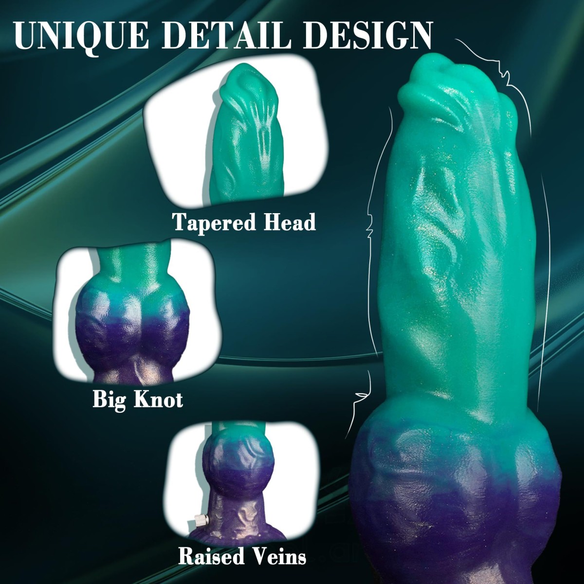 Φουσκωτό Dildo Σκύλου Σιλικόνης Inflatable Silicone Dog Dildo 20,5 x 3,9 cm - Πράσινο by Sexopolis