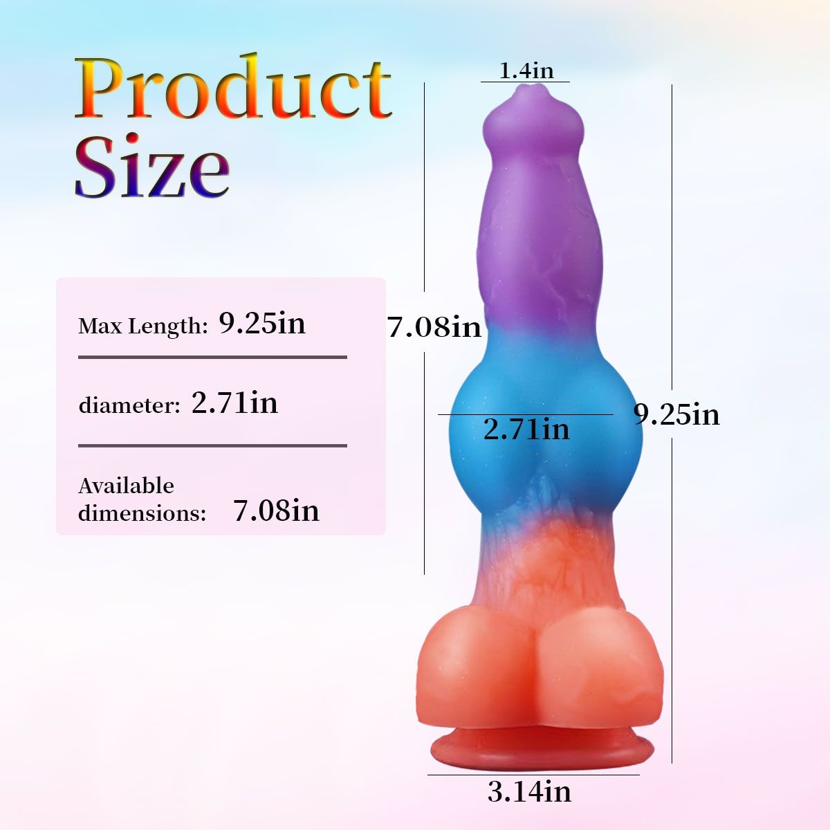 Φωσφοριζέ Dildo Σκύλου Σιλικόνης Με Εκσπερμάτιση Glow In The Dark Squirting Silicone Dildo With Suction Cup - Πολύχρωμο by Sexopolis