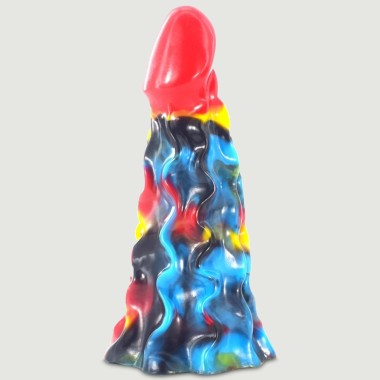 Κωνικό Dildo Σιλικόνης με Αυλακώσεις Himiks Cone Shaped Silicone DIldo - Πολύχρωμο