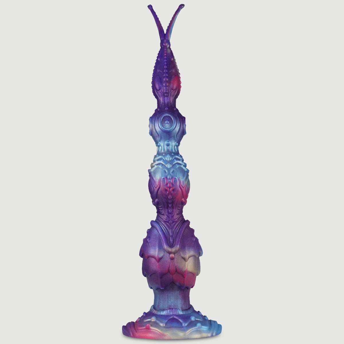 Alien Long Anal Silicone Dildo With Splinters 37 cm - Purple by Sexopolis