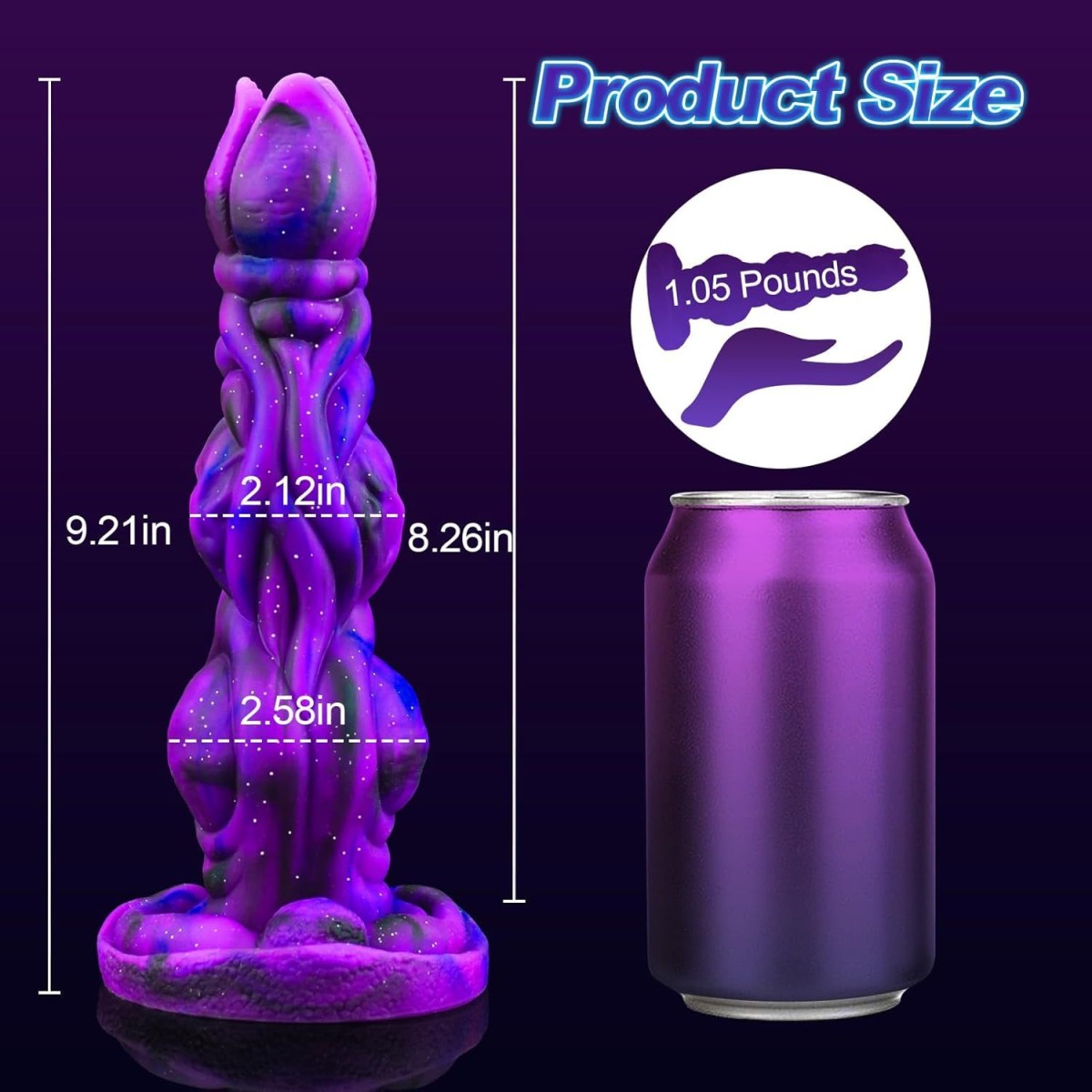 Monster Dildo Σιλικόνης Με Ανοιχτό Tip & Βεντούζα Monster Silicone Open Tip Dildo With Suction Cup 23 x 5,4 cm - Μωβ by Sexopolis