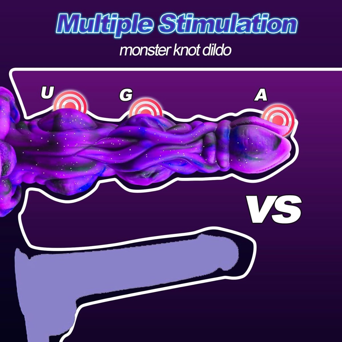 Monster Dildo Σιλικόνης Με Ανοιχτό Tip & Βεντούζα Monster Silicone Open Tip Dildo With Suction Cup 23 x 5,4 cm - Μωβ by Sexopolis