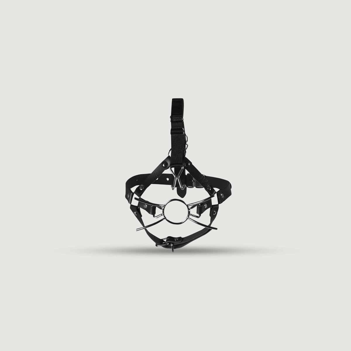 Ανοιχτό Φίμωτρο με Αγκίστρι Μύτης Head Harness with Spider Gag & Nose Hook - Μαύρο by Sexopolis
